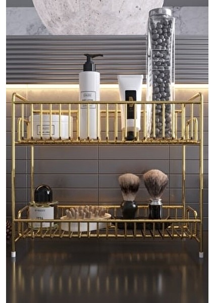 Tezgah Üstü 2 Katlı Gold Mutfak Düzenleyici Baharatlık Banyo Düzenleyici Tezgah Üstü fiyatları