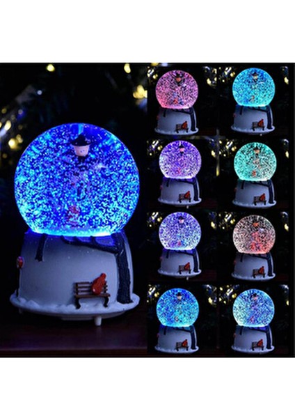 Sokak Lambası Altında Bankta Oturan Çift Işıklı Müzikli Püskürtmeli Büyük Boy Kar Küresi fırsatları