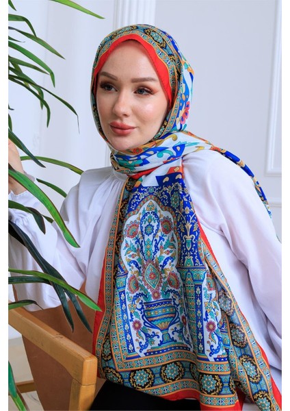 Modern Geometrik Desenli Dijital Soft Şal