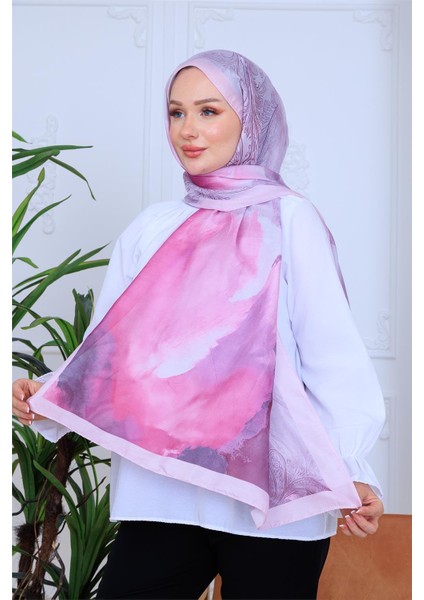 Modern Çiçek Desenli Dijital Soft Şal