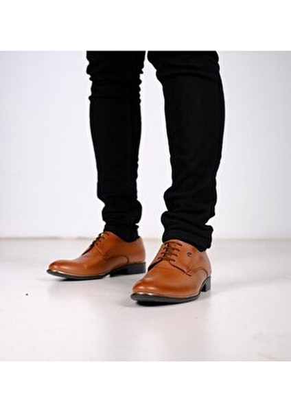 Klasik Rugan Taba Renk Erkek Ayakkabı Ortopedik Taban Suni Deri Kauçuk Taban modelleri