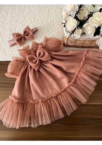 Kız Çocuk ve Bebek Tül Doğum Günü Özel Gün Elbisesi Tütü Elbise