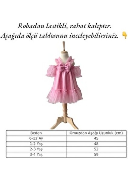 Kız Çocuk ve Bebek Tül Doğum Günü Özel Gün Elbisesi Tütü Elbise