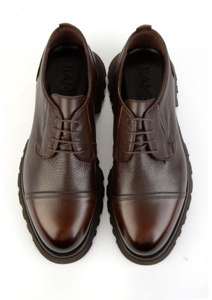 Kahve Kahve Hakiki Deri Erkek Klasik Ayakkabı E01580400803 fırsatları