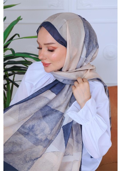 Taş Desenli Dijital Soft Şal