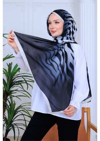 Zebra Elegans Desenli Dijital Soft Şal fırsatları