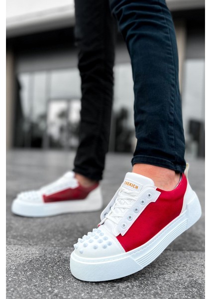 Thorn Kalın Taban Bağcıklı Erkek Sneaker Beyaz Kırmızı fiyatları