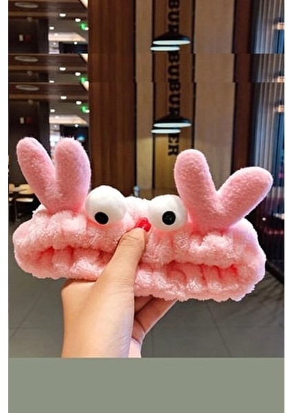 Peluş Sevimli Geyik Makyaj ve Banyo Bandı Pembe Kadınlar İçin Eğlenceli Tasarım