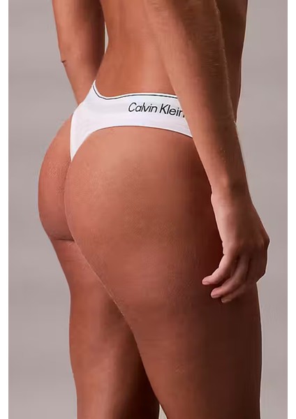 Kadın Logo Bantlı Tanga Külot - Beyaz fırsatları