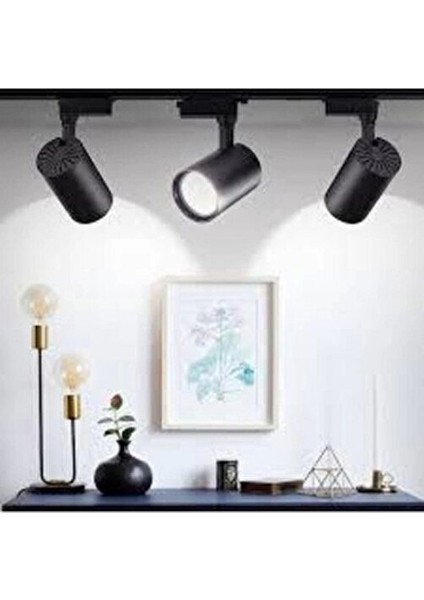 1 Metre Raylı 3 Adet Ray Spot Beyaz Işık Siyah Kasa modelleri