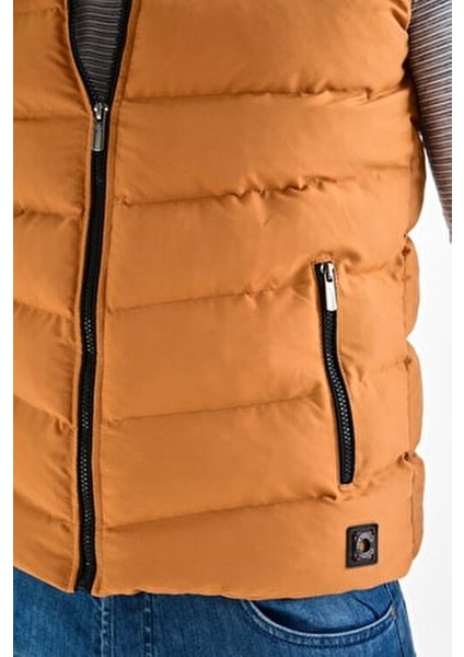 Erkek Safran Kapüşonlu Polar Astarlı Şişme Yelek indirimleri