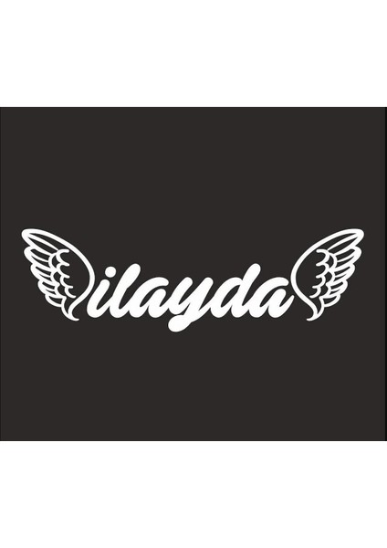 Kişiye Özel Isim Yazılı Melek Kanatlı Figürlü,isimli,oto Stickergenişlik 30 cm