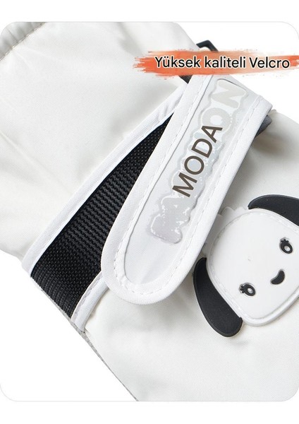 Beyaz Sevimli Pacha Köpek Elnleri Sonbahar ve Kış Sıcak Dokunmatik Ekran Soğuk Geçirmez Su Geçirmez Artı Kadife Kalın Dış Mekan Bisiklet Elnleri (Yurt Dışından) indirimleri