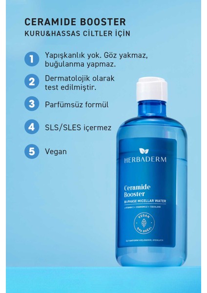 Ceramide Booster, Çift Fazlı Micellar Makyaj Temizleme Suyu 500 ml fiyatları