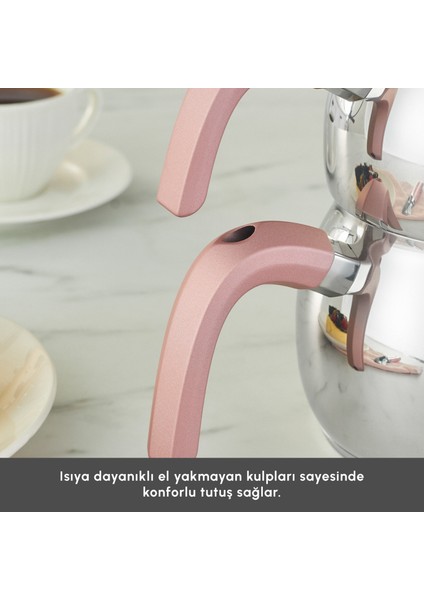 Belinay İndüksiyon Tabanlı Midi Rose Çaydanlık Takımı modelleri