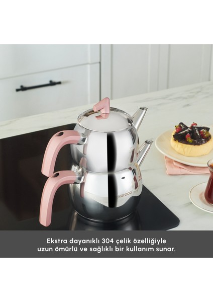 Belinay İndüksiyon Tabanlı Midi Rose Çaydanlık Takımı indirimleri