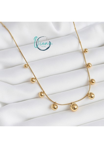 Çelik Gold Renk Top Model Kadın Kolye fiyatları