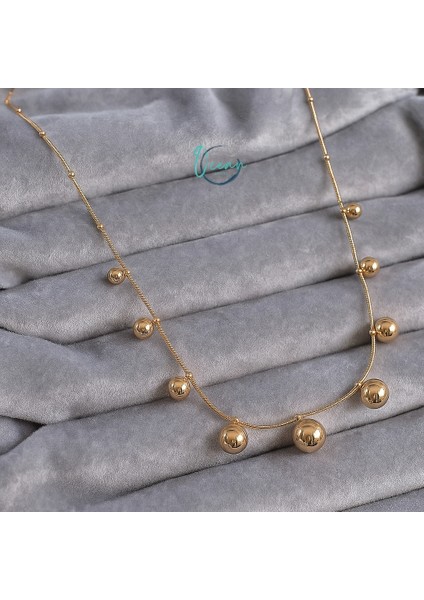 Çelik Gold Renk Top Model Kadın Kolye fırsatları