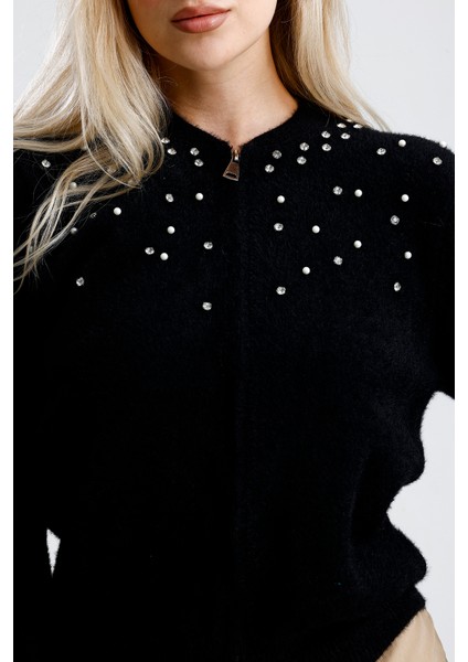 Önü Fermuarlı, Taşlı Incili Ceket ,hırka