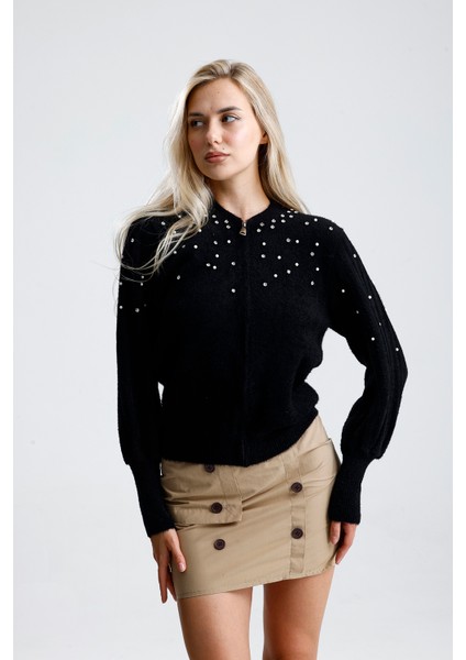 Önü Fermuarlı, Taşlı Incili Ceket ,hırka modelleri