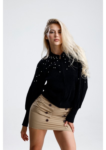 Önü Fermuarlı, Taşlı Incili Ceket ,hırka indirimleri