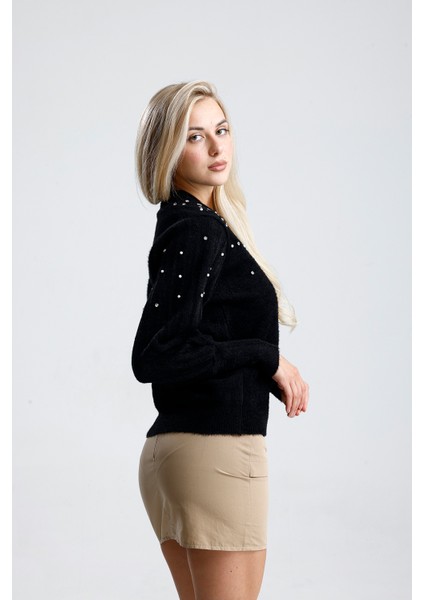 Önü Fermuarlı, Taşlı Incili Ceket ,hırka