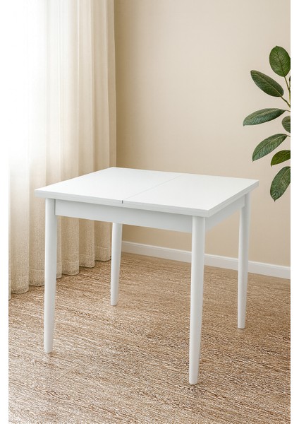 Yanlardan Açılır Büyüyen Yemek Masası Beyaz 75X80CM Sadece Masa Fiyatıdır indirimleri