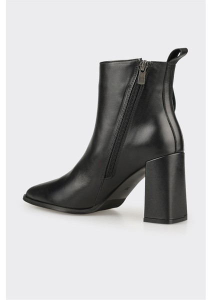 Siyah Deri Kadın Yüksek Topuk Bot modelleri