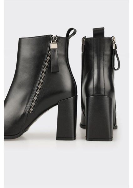 Siyah Deri Kadın Yüksek Topuk Bot fırsatları