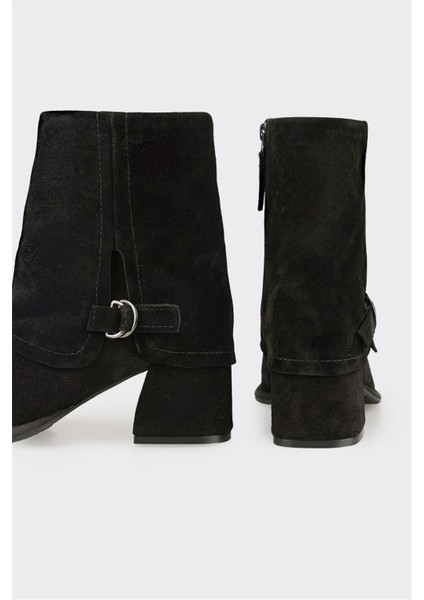 Siyah Deri Kadın Klasik Bot fırsatları