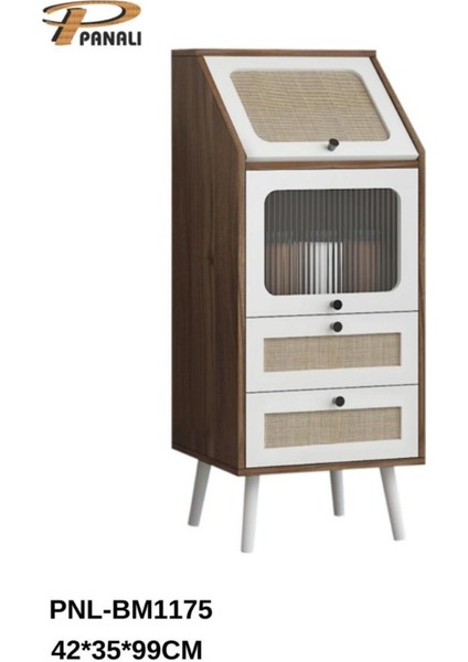 Pc Rattan Camlı Ayaklı Çok Amaçlı Dolap fiyatları