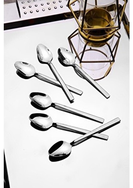 6 Lı Çubuk Model Çay Kaşığı (Paslanmaz Çelik)