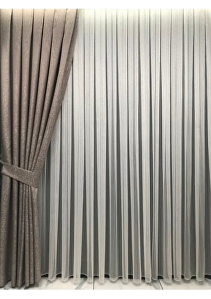 Fon Perde Beyaz Detaylı Vizon Zemin Sık Pile Ütü Istemez Fon fiyatları