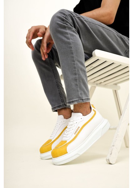 Signature Line Up Erkek Bağcıklı Sneaker Sarı Beyaz fiyatları