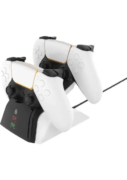 Ps5 Dualsense /ps5 Slim/ps5 Pro Gamepad Hızlı Şarj Istasyonu Çift Kol Şarj Ünitesi