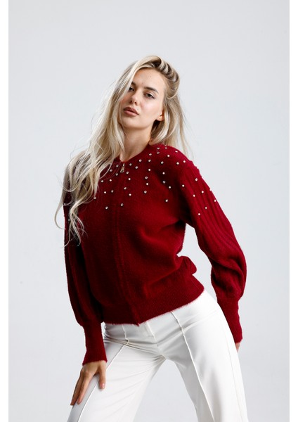 Önü Fermuarlı, Taşlı Incili Ceket ,hırka