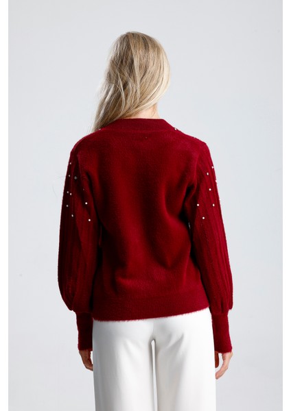 Önü Fermuarlı, Taşlı Incili Ceket ,hırka