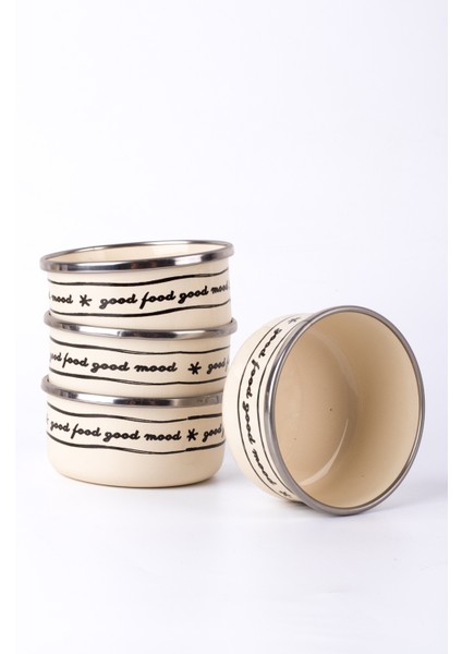 Mood Emaye 4’lü Kase Çerezlik, Kahvaltılık, Reçellik, Zeytinlik, Sunumluk Seti 8cm 200 ml modelleri