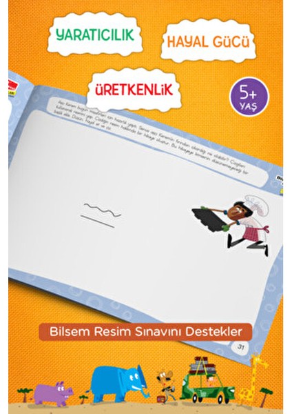 Bilsem Resim Sınavı Hazırlık Bir Çizgiyle Ne Yapabilirsin Hüseyin Demir 4-7 Yaş Çocuk Etkinlik Kitabı fırsatları