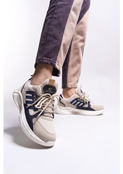 Torrine Unisex Bej Sneaker Triko Malzeme ile Ortopedik Taban ve Düz Taban