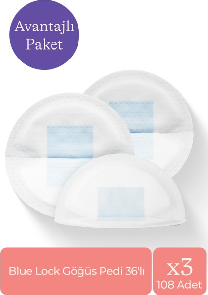 Blue Lock ™ Göğüs Pedi 36X3'LÜ Paket (108 Adet)