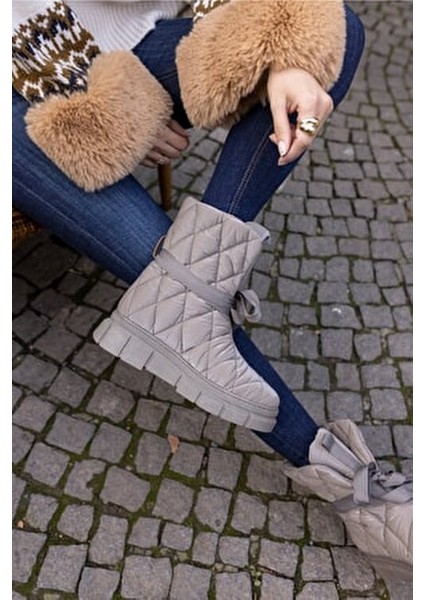 Kanno Kadın Vızon Baklava Desen Parasut Kumaş Termo Bot fiyatları