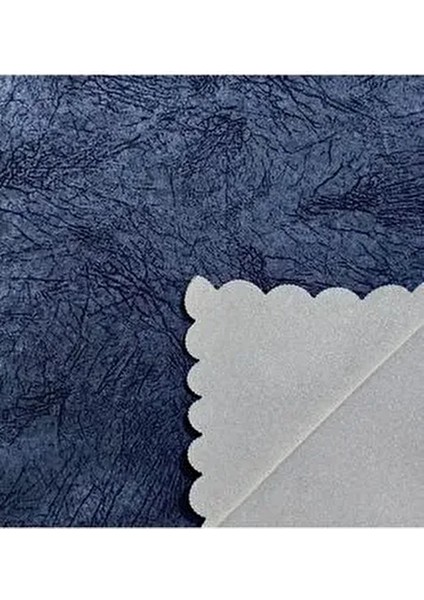 Kadife Koltuk Çekyat Örtüsü Indigorengi Damar Desenli Parlak Kaymaz Taban Süngerli