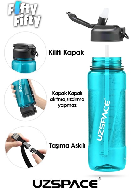 Pipetli Mega Boy Tritan Su Matarası 1500 ml indirimleri