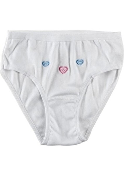 Kız Çocuk Beyaz 6'lı Paket Ince Bel Bato Işlemeli Külot modelleri