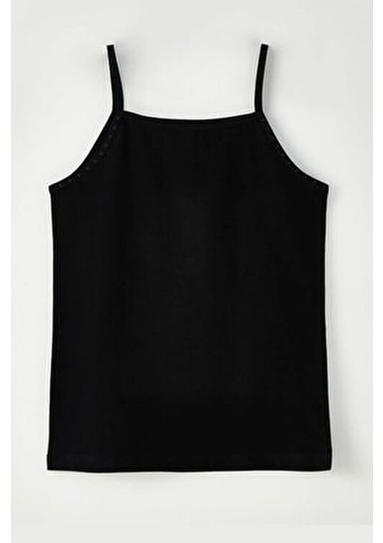 Ali Altun Kız Çocuk Atlet Siyah Renk Dokuma Kumaş 2 Adet İp Askılı Tasarım fiyatları