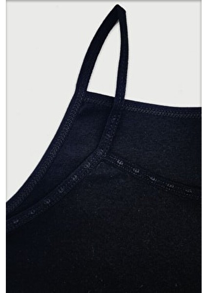 Ali Altun Kız Çocuk Atlet Siyah Renk Dokuma Kumaş 2 Adet İp Askılı Tasarım modelleri