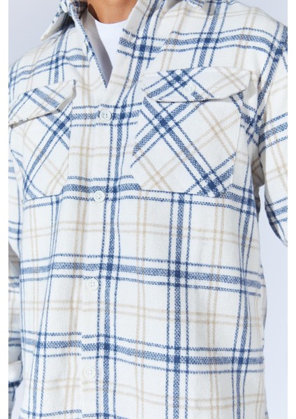 Erkek Ekru Uzun Kollu Flanel Çift Cep Kapakalı Regular Gömlek fırsatları