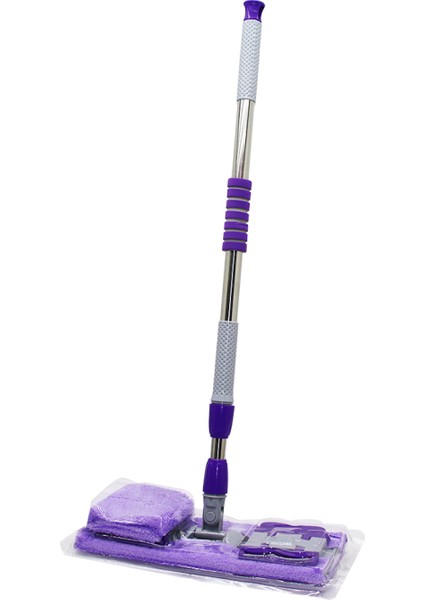 130CM Saplı 360° Döner Saplı Palet Mop - M.fiber Paspas Yedek Bezli Duvar Silme Mop (4915)