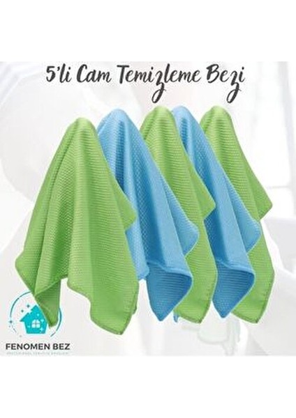 5'li Süper Emici Toz Bırakmayan Mikrofiber Baklava Desenli Cam Temizleme Bezi modelleri